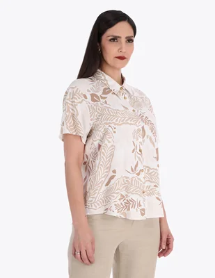 Blusa camisera Charme manga corta para mujer