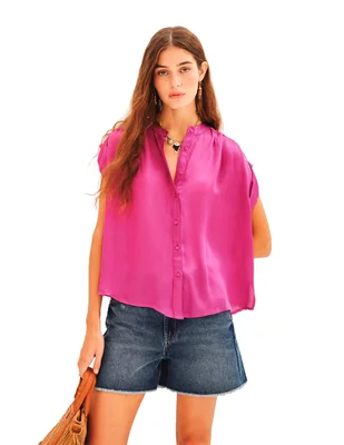 Blusa rapsodia manga corta para mujer