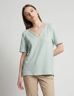 Playera manga corta morango cuello redondo para mujer