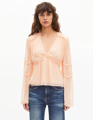 Blusa The Kooples manga larga para mujer