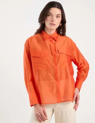 Camisa Marella de algodón manga larga para mujer
