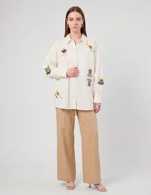 Camisa scotch & soda de algodón manga larga para mujer