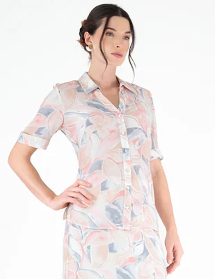 Blusa margaret manga corta para mujer