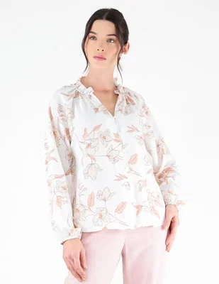 Blusa margaret manga larga para mujer