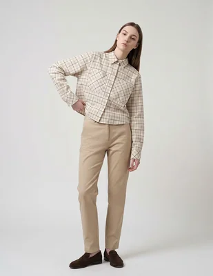 Camisa hugo blue de algodón manga larga para mujer