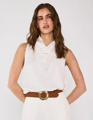 Top Maison 123 cuello drapeado