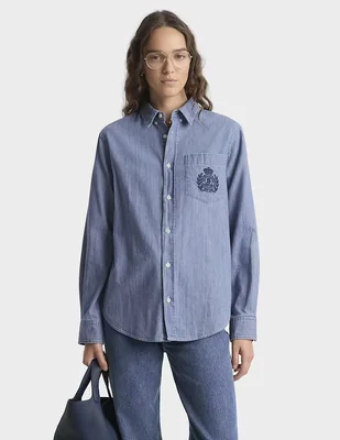 Camisa Sporty & Rich de algodón manga larga para mujer