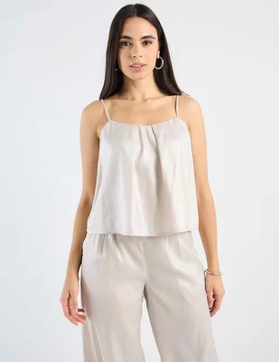 Top Petite Studio cuello cuadrado tirante ajustable