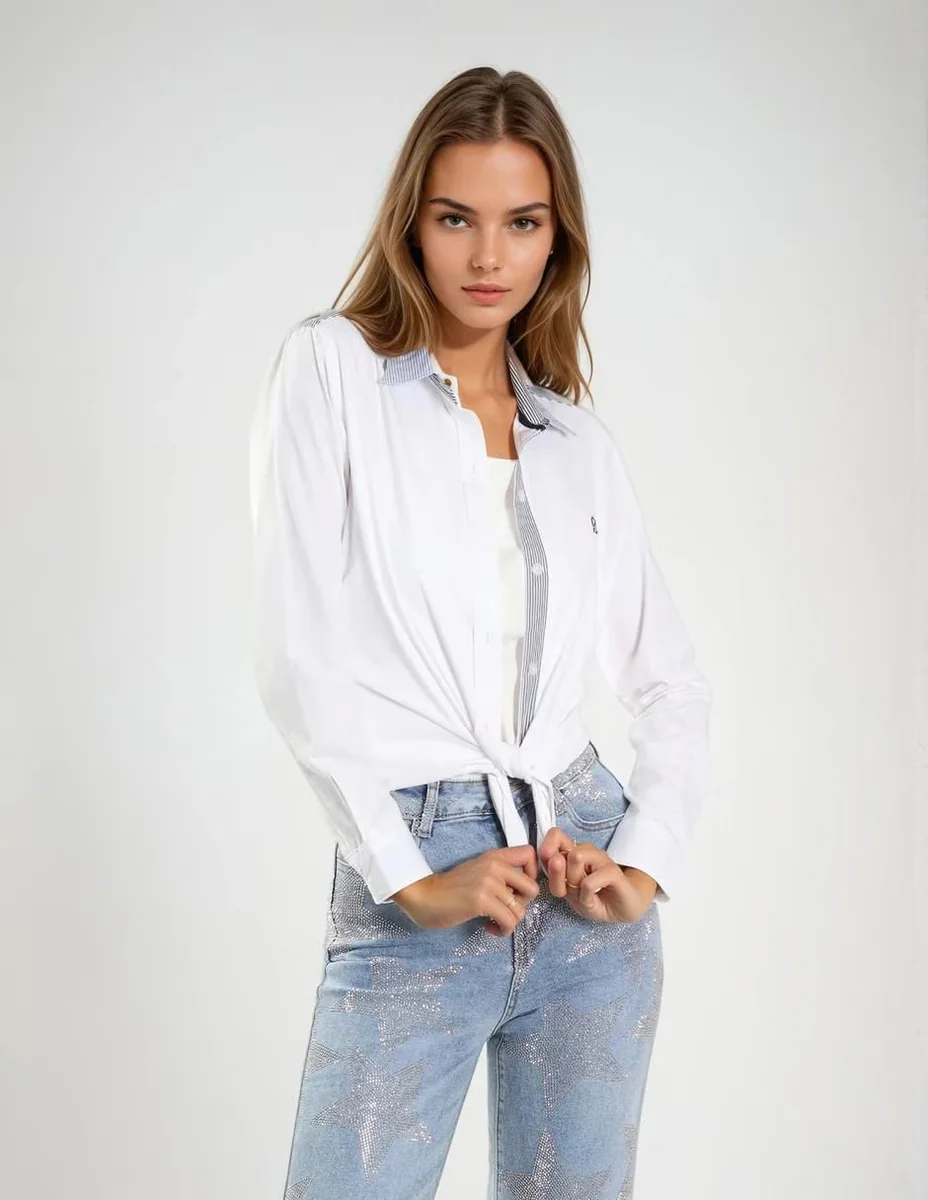 Blusa camisera Muletta manga larga para mujer