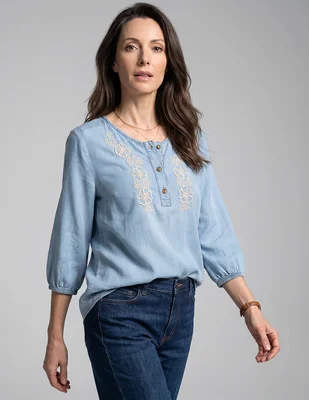 Blusa manga larga Damaia Atelier para mujer