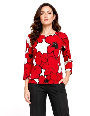 Blusa Foley's Liva manga 3/4 para mujer