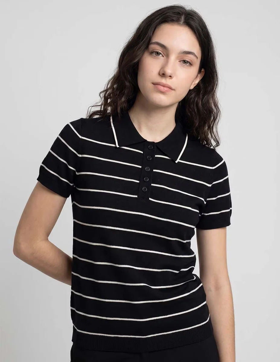 Blusa Coffee Bean Manga Corta Para Mujer