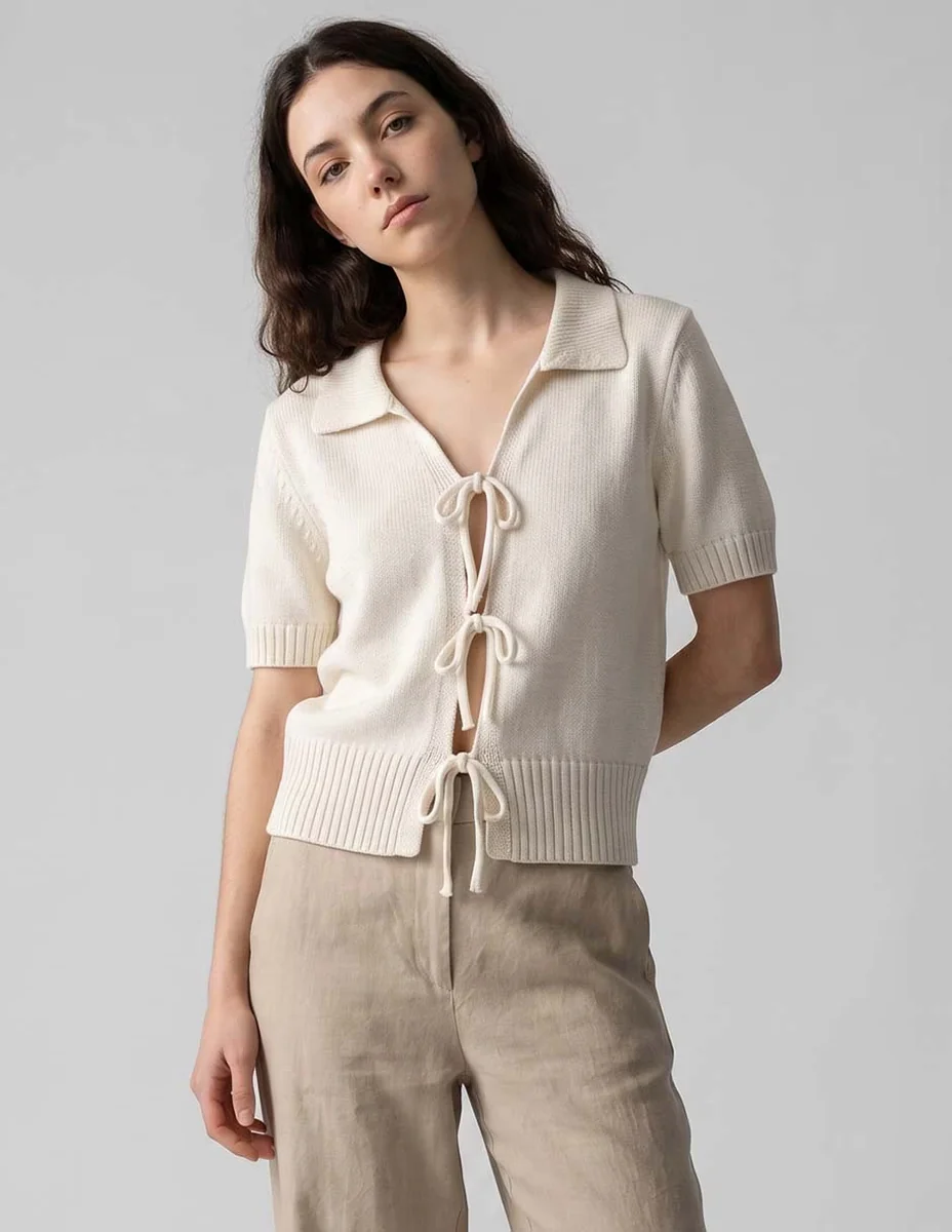 Blusa Coffee Bean manga corta para mujer