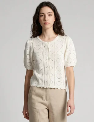 Blusa Coffee Bean manga al codo para mujer