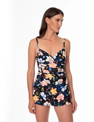 Traje de baño completo Jantzen estampado floral para mujer