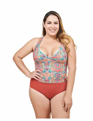Conjunto tankini Rebell estampado floral para mujer