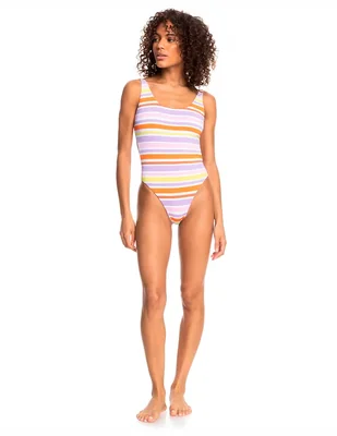 Traje de baño completo Roxy estampado a rayas para mujer