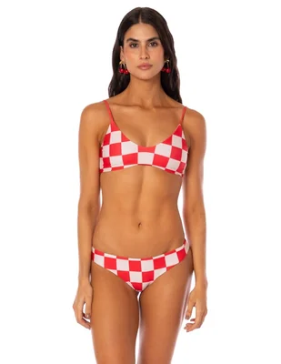 Bikini Maaji estampado a cuadros a la cadera para mujer