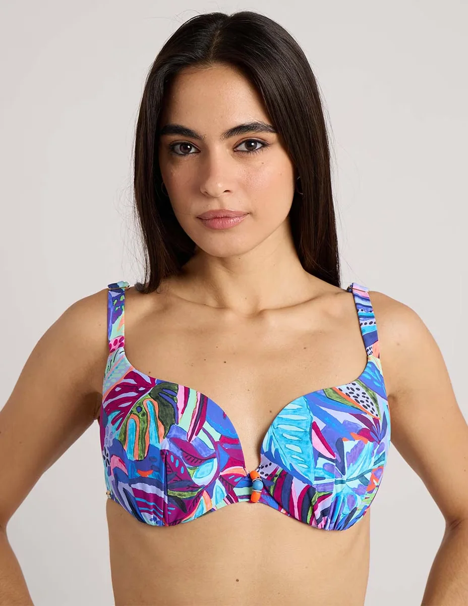 Traje de baño selmark estampado floral con copas para mujer