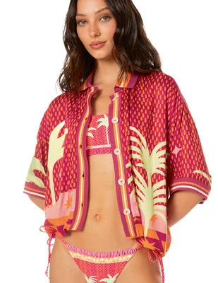 Salida de playa blusa maaji con botones para mujer
