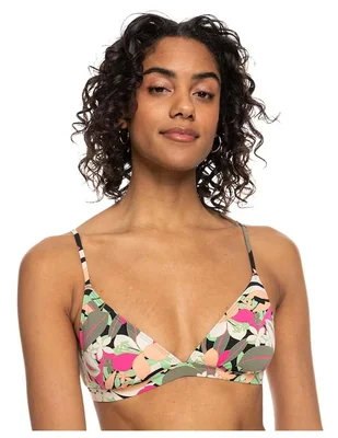 Top bikini Roxy estampado floral con copa removible para mujer