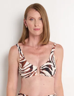 Top bikini Anne Cole estampado animal print con copa para mujer