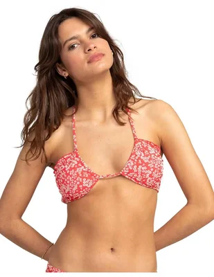 Top bikini Roxy estampado floral con copa removible para mujer