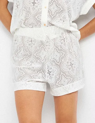 Salida de playa short con encaje para mujer