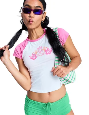 Wetshirt roxy estampado logo para mujer