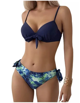 Conjunto bikini Marinity estampado tie dye para mujer