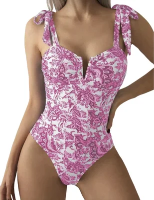 Traje de baño completo Marinity estampado floral para mujer