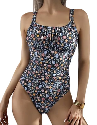 Traje de baño completo Marinity estampado floral para mujer