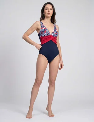Traje de baño completo estampado floral para mujer
