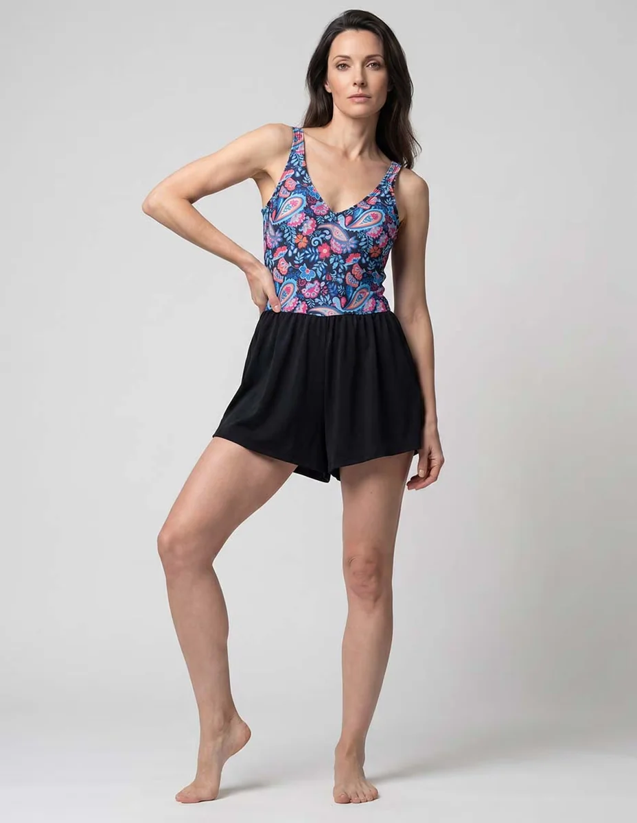 Traje de baño completo estampado floral para mujer