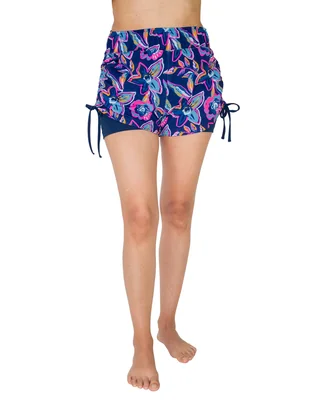 Shorty sunskin estampado floral a la cintura para mujer