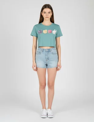 Playera manga corta tee bar colección caricatura cuello redondo para mujer