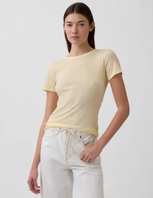 Playera manga corta cuello redondo para mujer