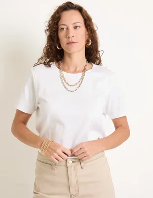Playera manga corta 365 Essential cuello redondo para mujer