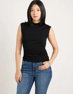 Playera sin manga Sexy Jeans cuello redondo para mujer