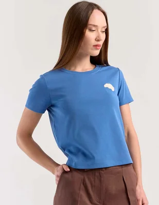 Playera manga corta Petite Studio cuello redondo para mujer