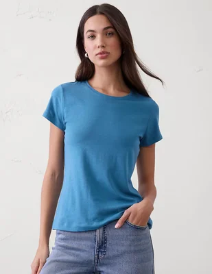 Playera manga corta cuello redondo para mujer