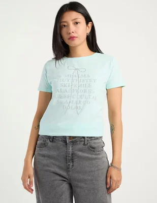 Playera manga corta Biography cuello redondo para mujer