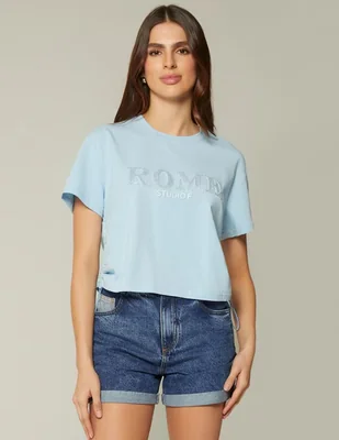 Playera manga corta Studio F Rome cuello redondo para mujer