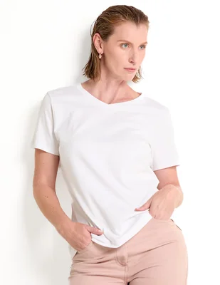 Playera manga corta 365 Essential cuello V para mujer