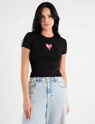 Playera manga corta Hugo Blue cuello redondo para mujer