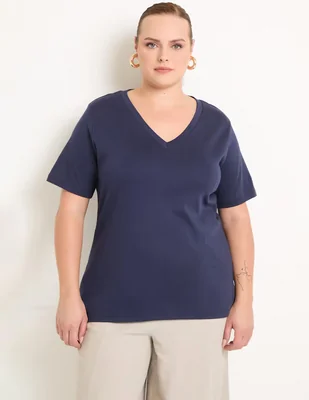 Playera manga corta 365 Essential cuello v para mujer
