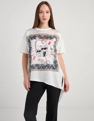 Playera manga corta karl lagerfeld paris spring cuello redondo para mujer