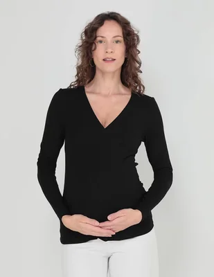 Playera maternidad manga larga One To Nine cuello v