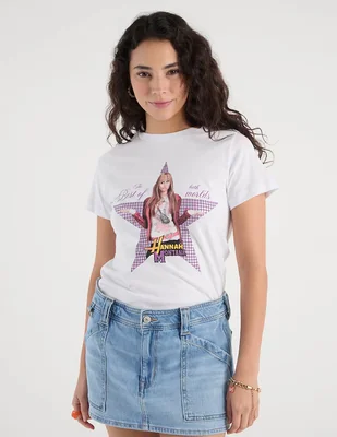 Playera manga corta Hannah Montana cuello redondo para mujer