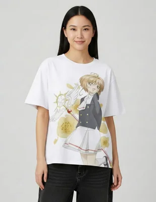 Playera manga corta tee bar colección caricaturas cuello redondo para mujer